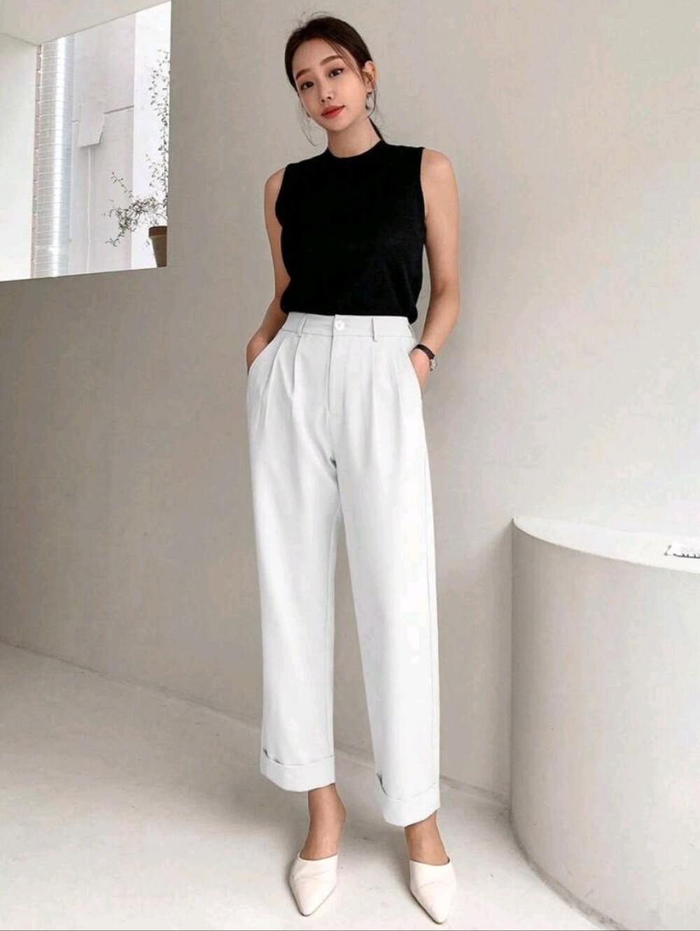 DAZY Solid Pleated Wide Leg Pants XL